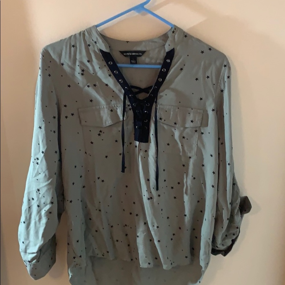 Rock and Republic army green blouse